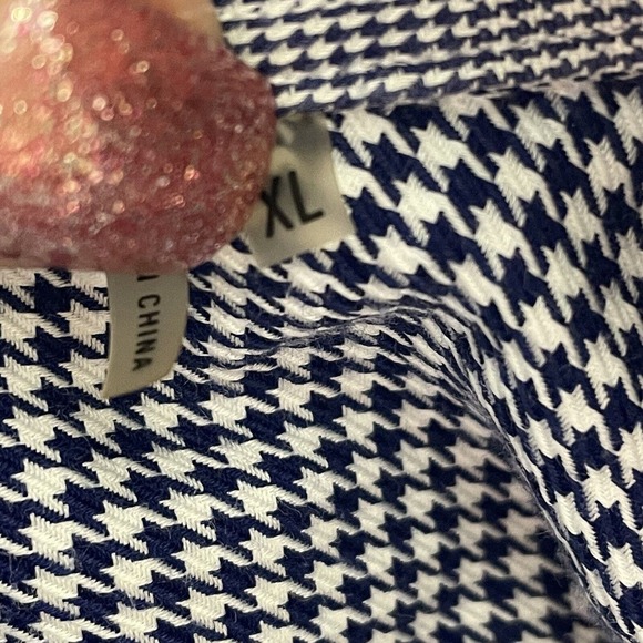 Bugatchi Mens Button Up Dress Shirt Size XL Shaped Fit Houndstooth Plaid - Picture 8 of 16